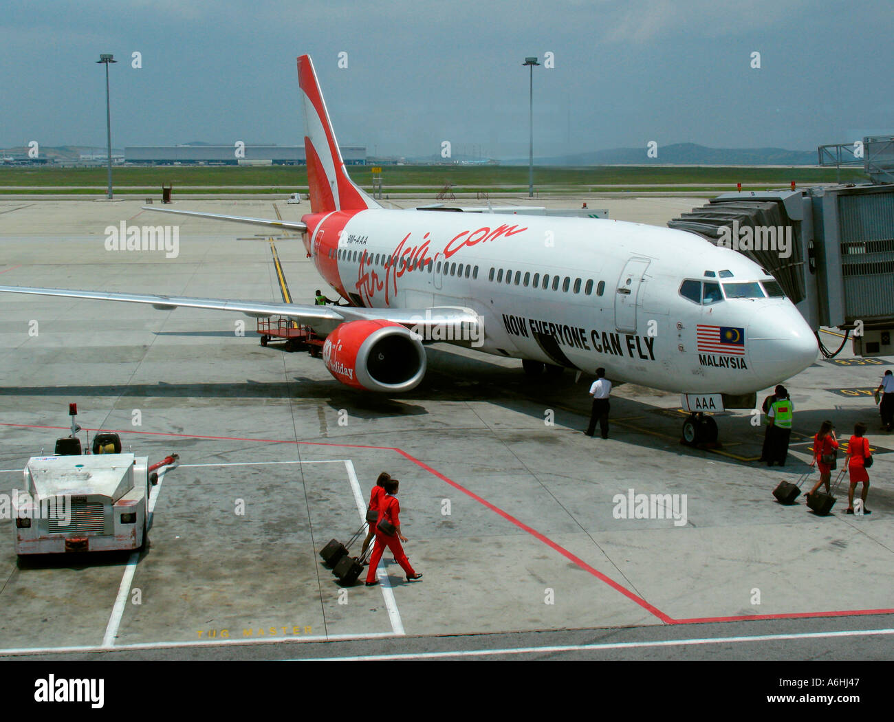 L'Asie de l'air Boeing 737 l'Aéroport International de Kuala Lumpur en Malaisie Banque D'Images