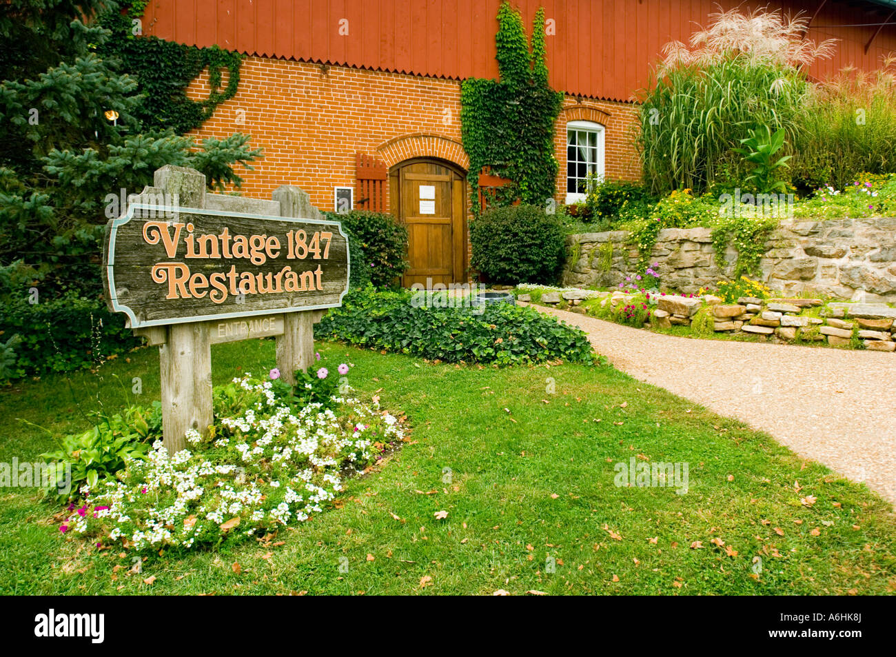 Restaurant vintage à la Stone Hill Winery Hermann Missouri Banque D'Images