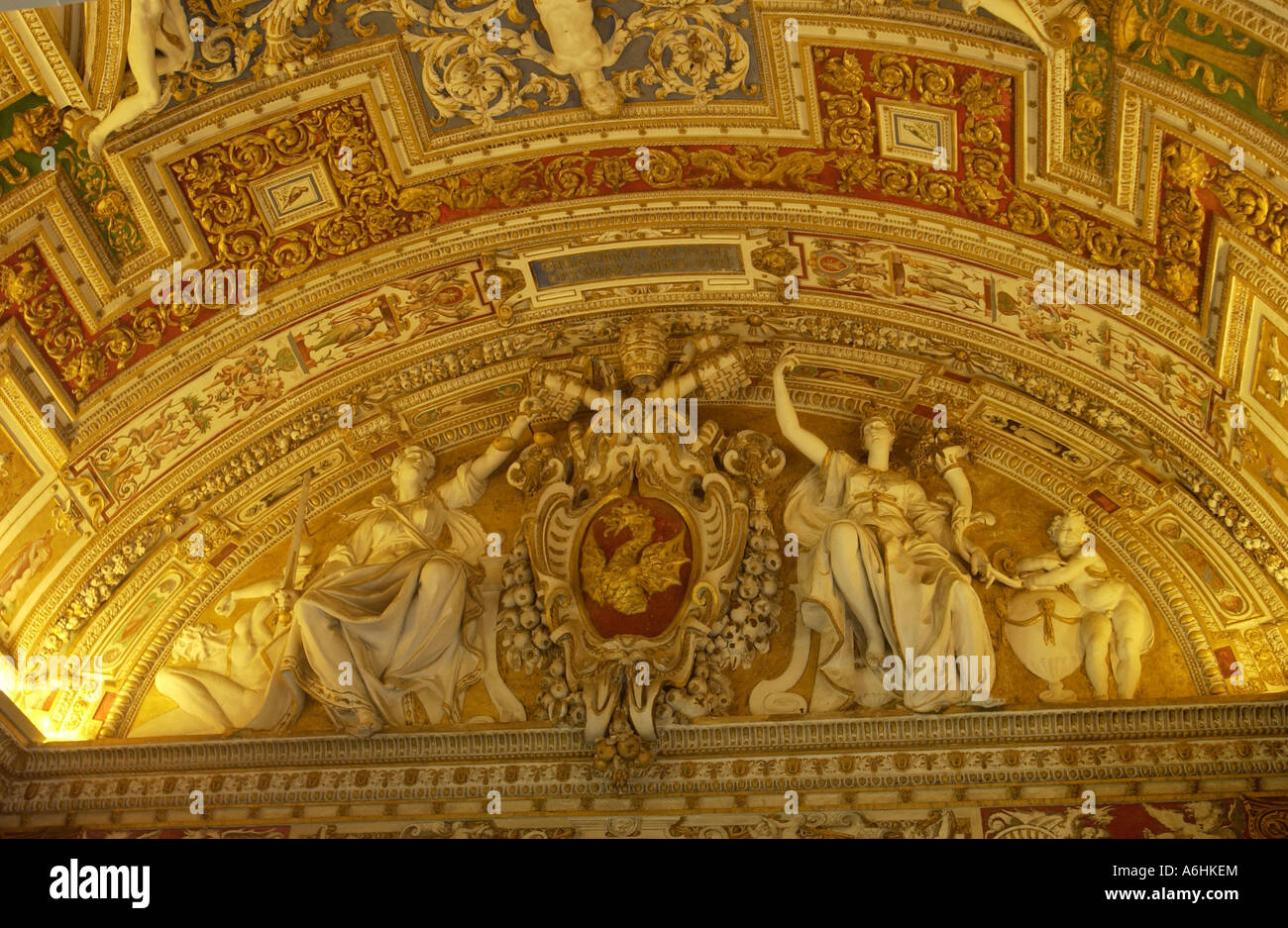 Plafond à la Cité du Vatican, Italie Banque D'Images