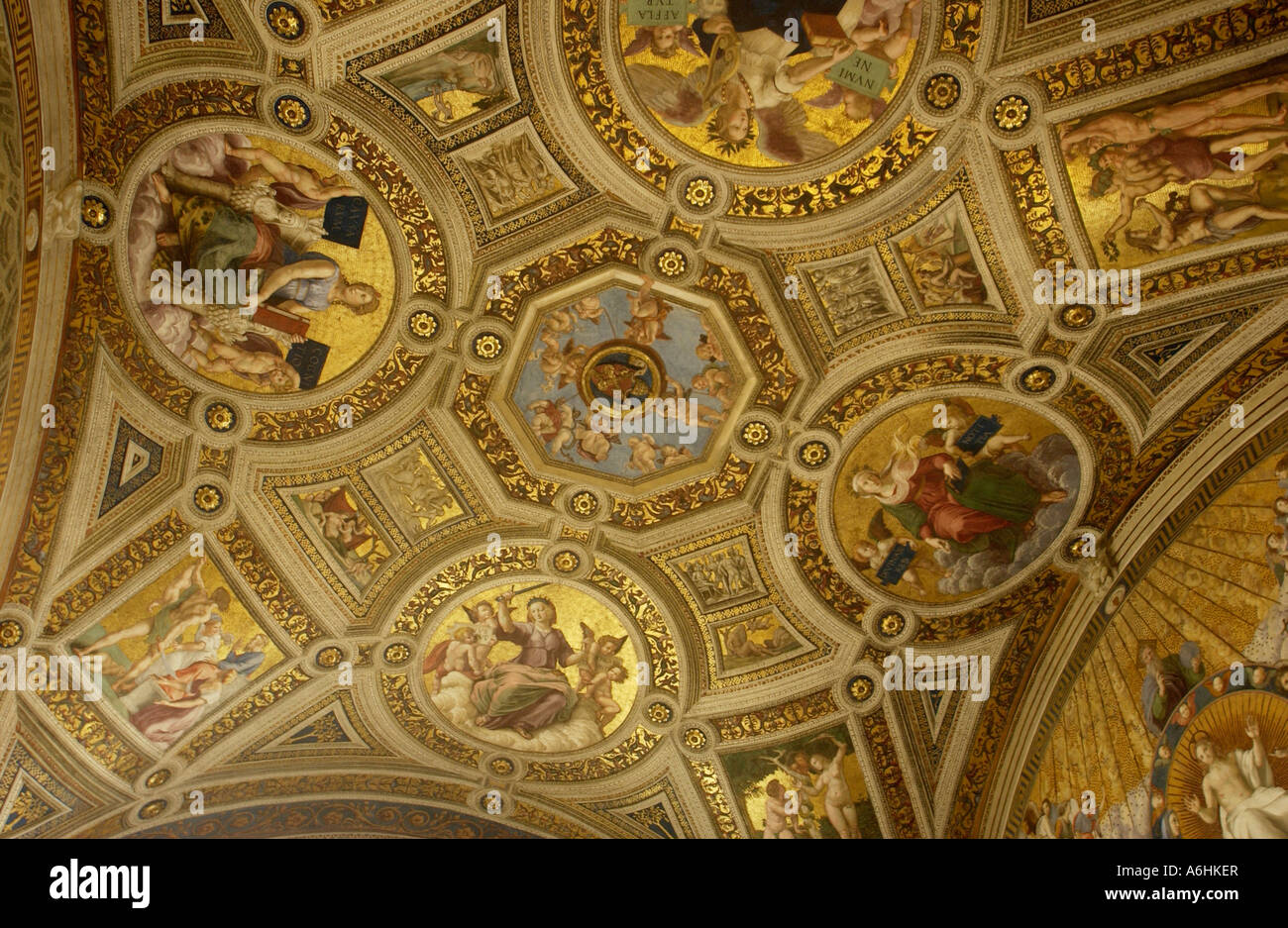 Plafond à la Cité du Vatican, Italie Banque D'Images