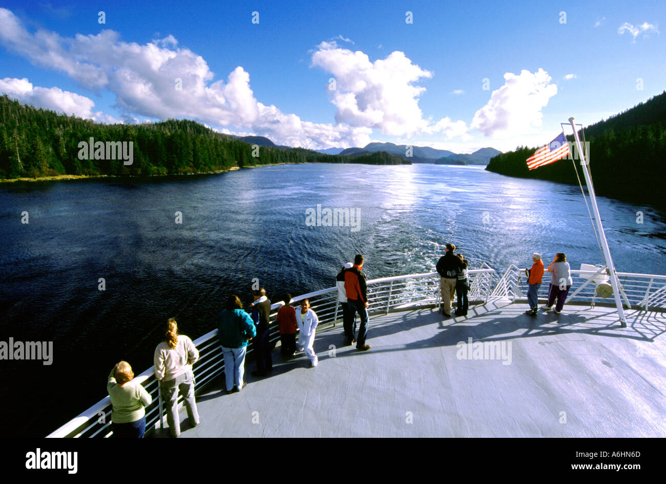 Ferry près de Sitka. Le passage de l'intérieur. De l'Alaska. USA Banque D'Images