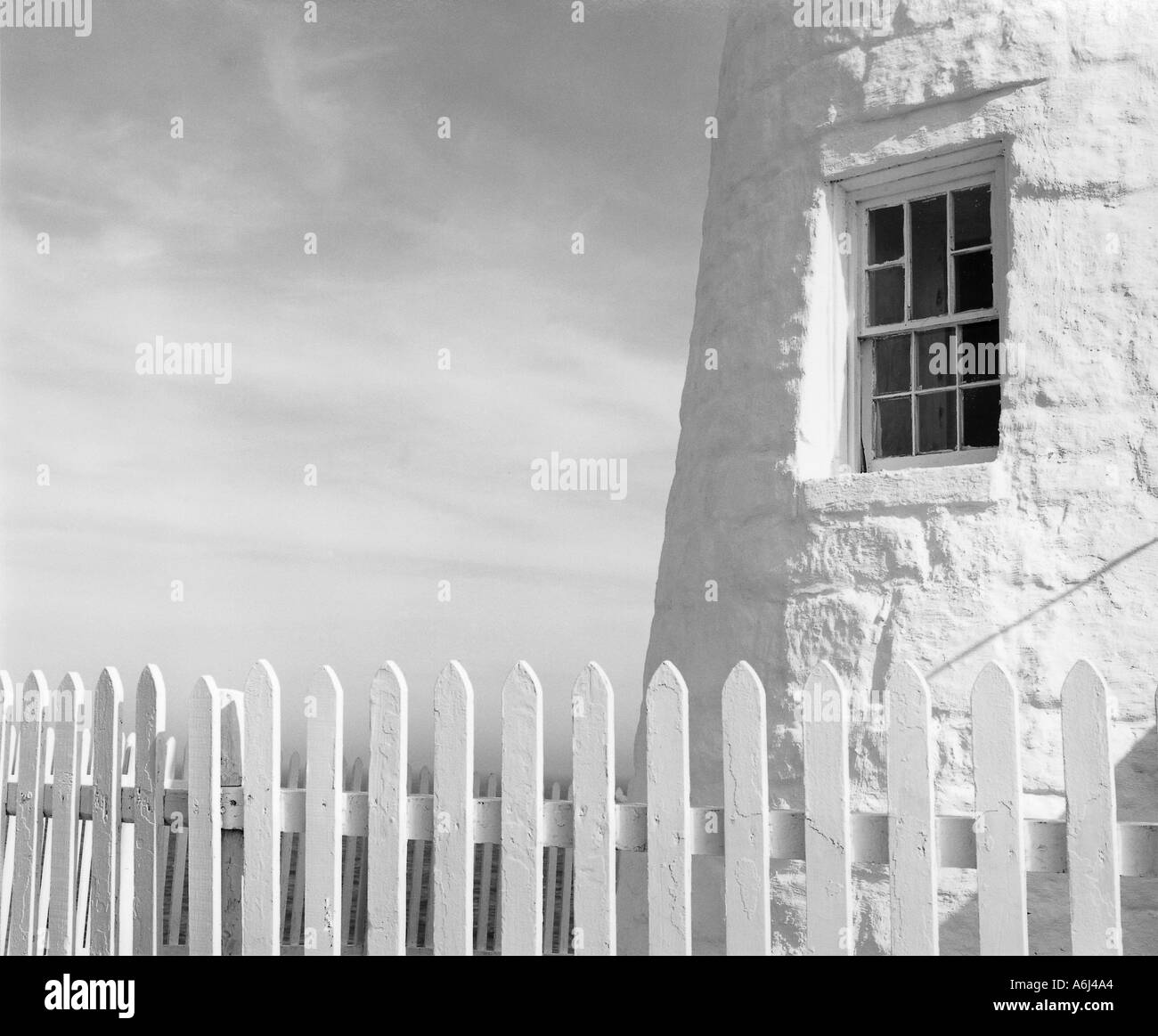 Maison Blanche et Picket Fence Banque D'Images