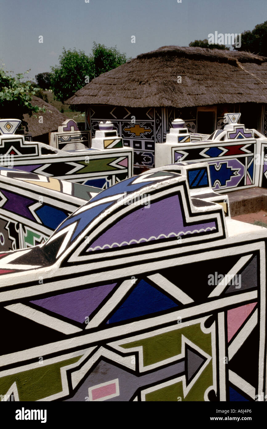 Botshabelo Afrique du Sud Village Ndebele Banque D'Images