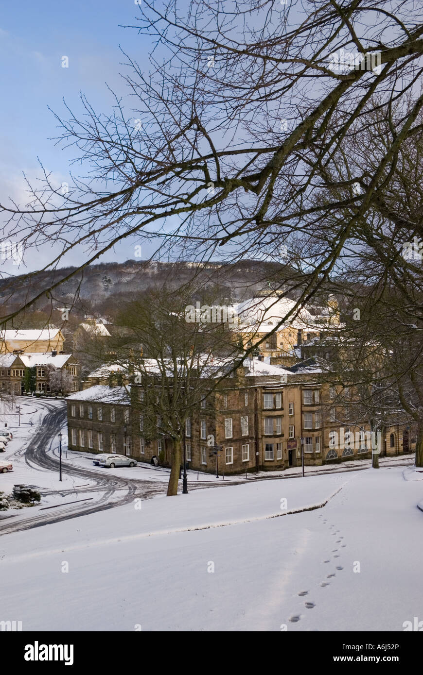 Old Hall Hotel Buxton en hiver Banque D'Images