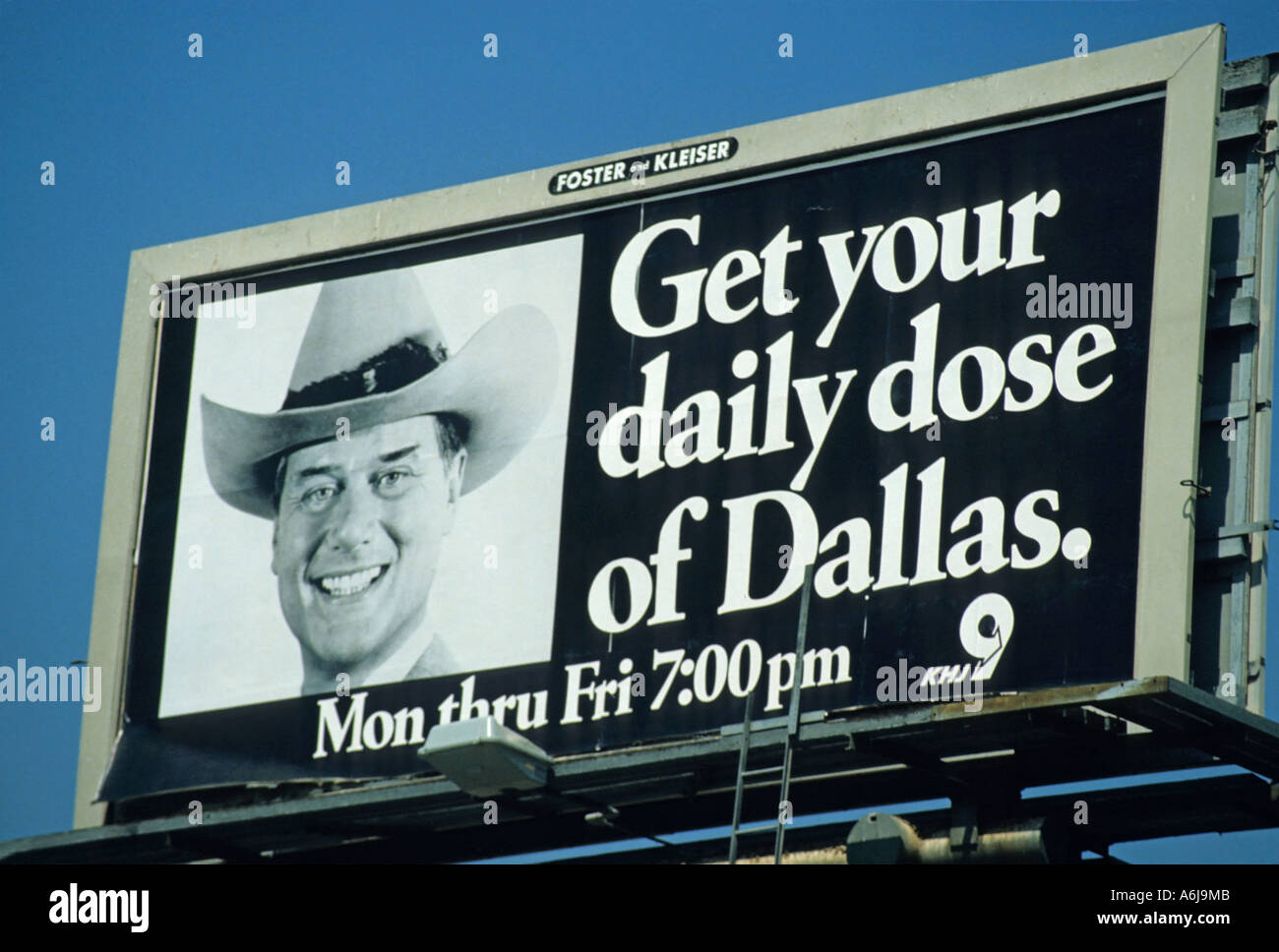 Publicité télé en 1984 pour Dallas séries dans Los Angeles Usa California Banque D'Images