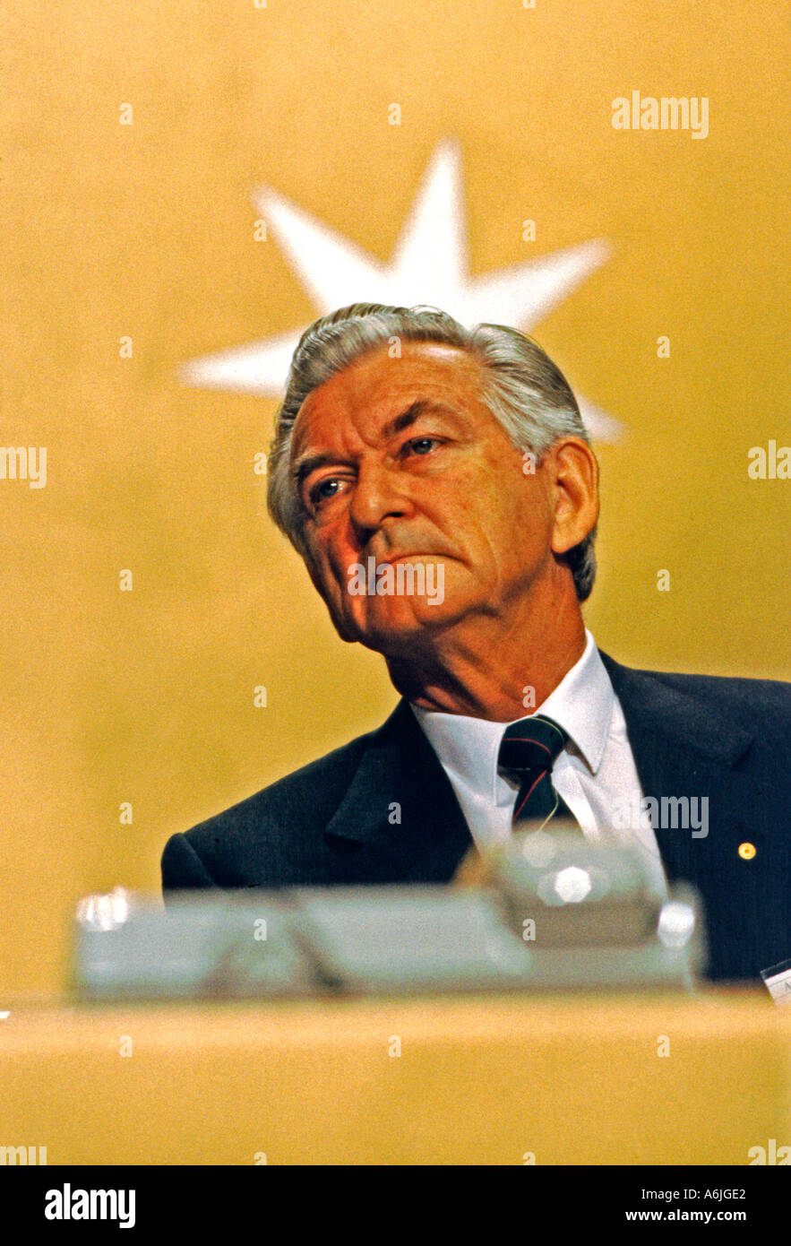 L'ancien Premier Ministre d'Australie Bob Hawke Banque D'Images