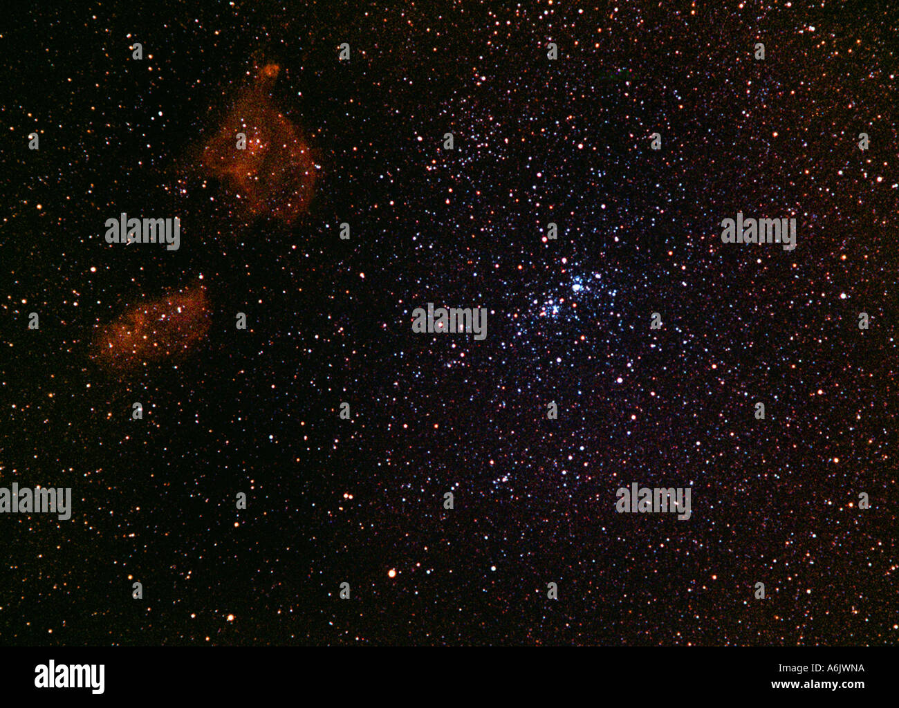 Amas ouverts h et chi, NGC 869 NGC 884, dans la constellation de Persée, l'Allemagne, Bade-Wurtemberg Banque D'Images