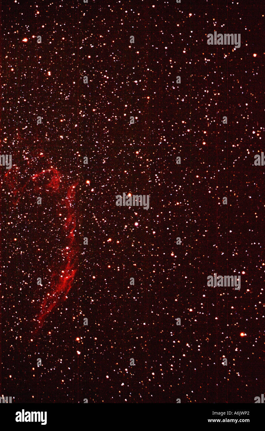 Balai de sorcière, nébuleuse nébuleuse de Bridal Veil, Cygnus Loop, Veil Nebula NGC 6960, l'Allemagne, Bade-Wurtemberg Banque D'Images