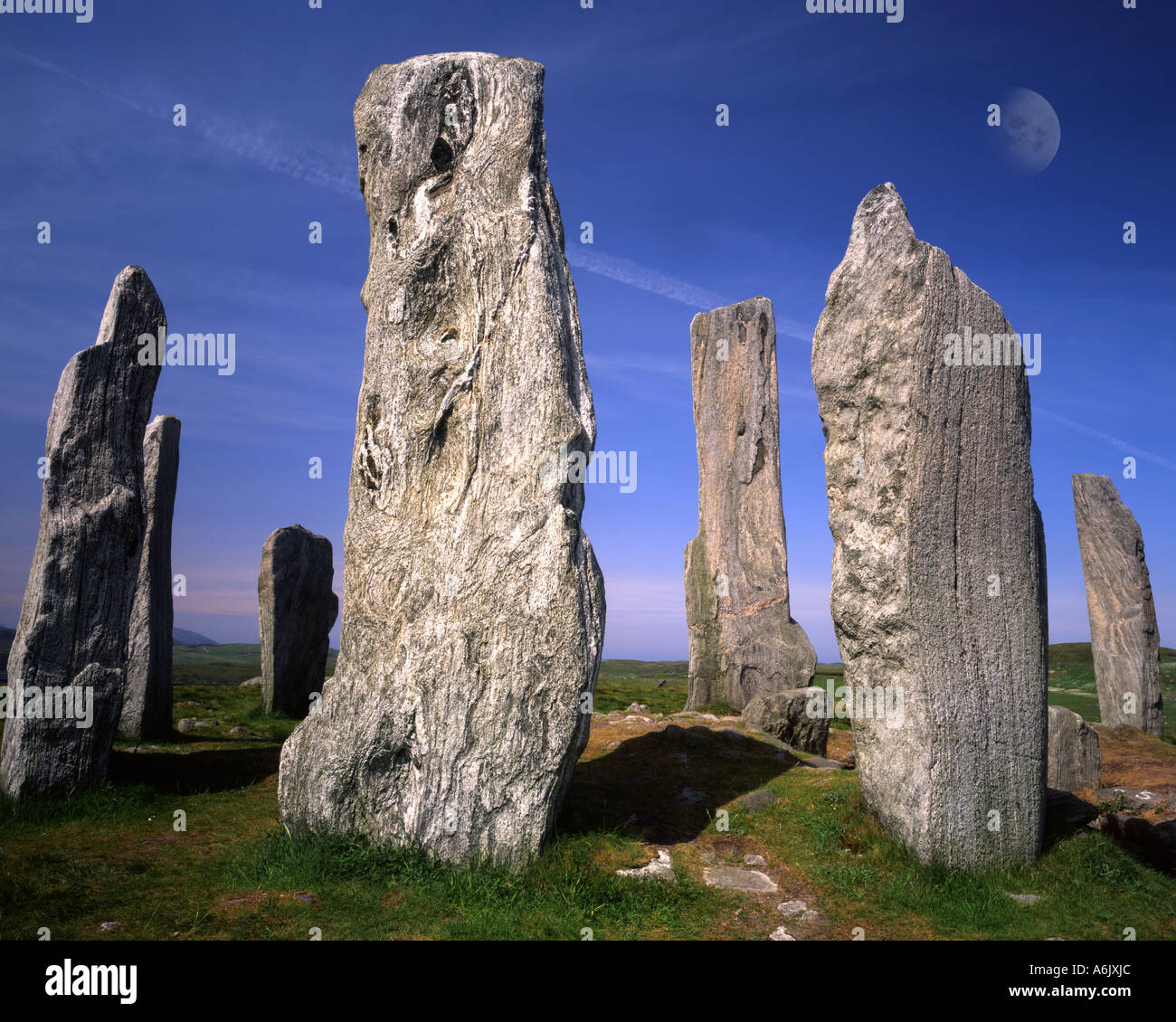 GB - Ecosse : Callanish Standing Stones sur l'île de Lewis dans les Hébrides extérieures Banque D'Images