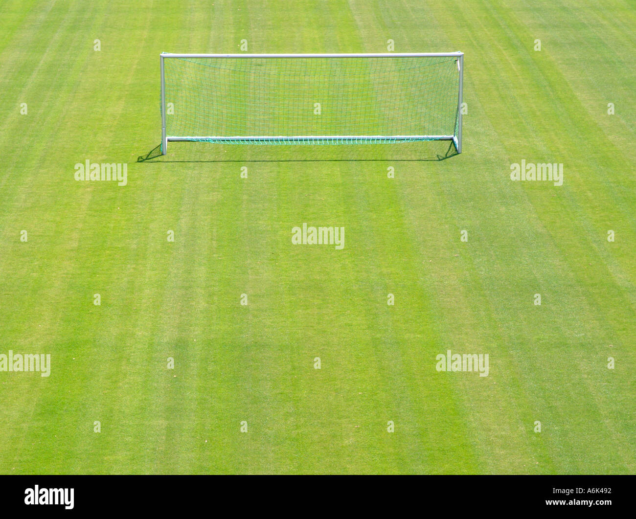 But de football sur un terrain herbeux Banque D'Images