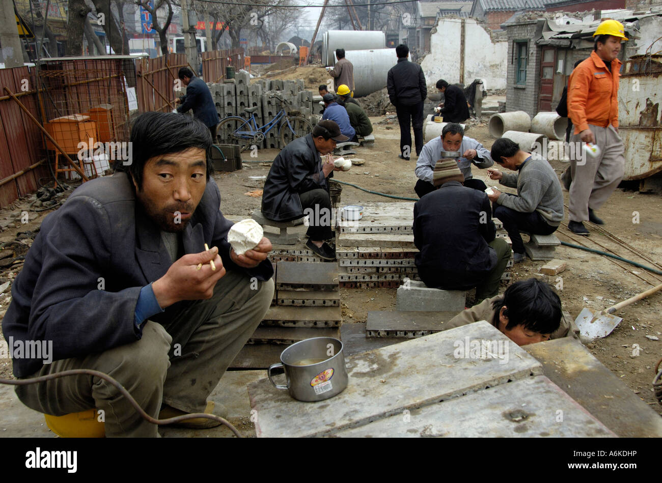 Travailleurs migrants chinois 18 Mar 2007 Banque D'Images