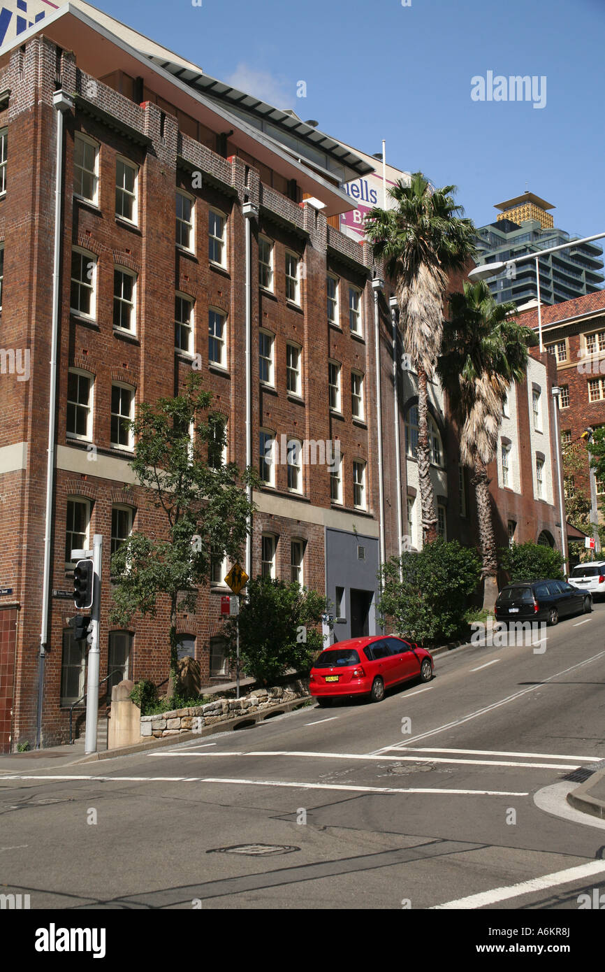 Rue et bâtiment près de The Rocks, Sydney, Australie Banque D'Images