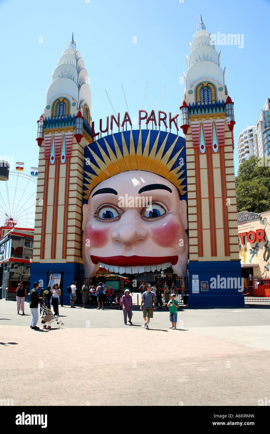 Entrée de Luna Park, Sydney, Australie Banque D'Images