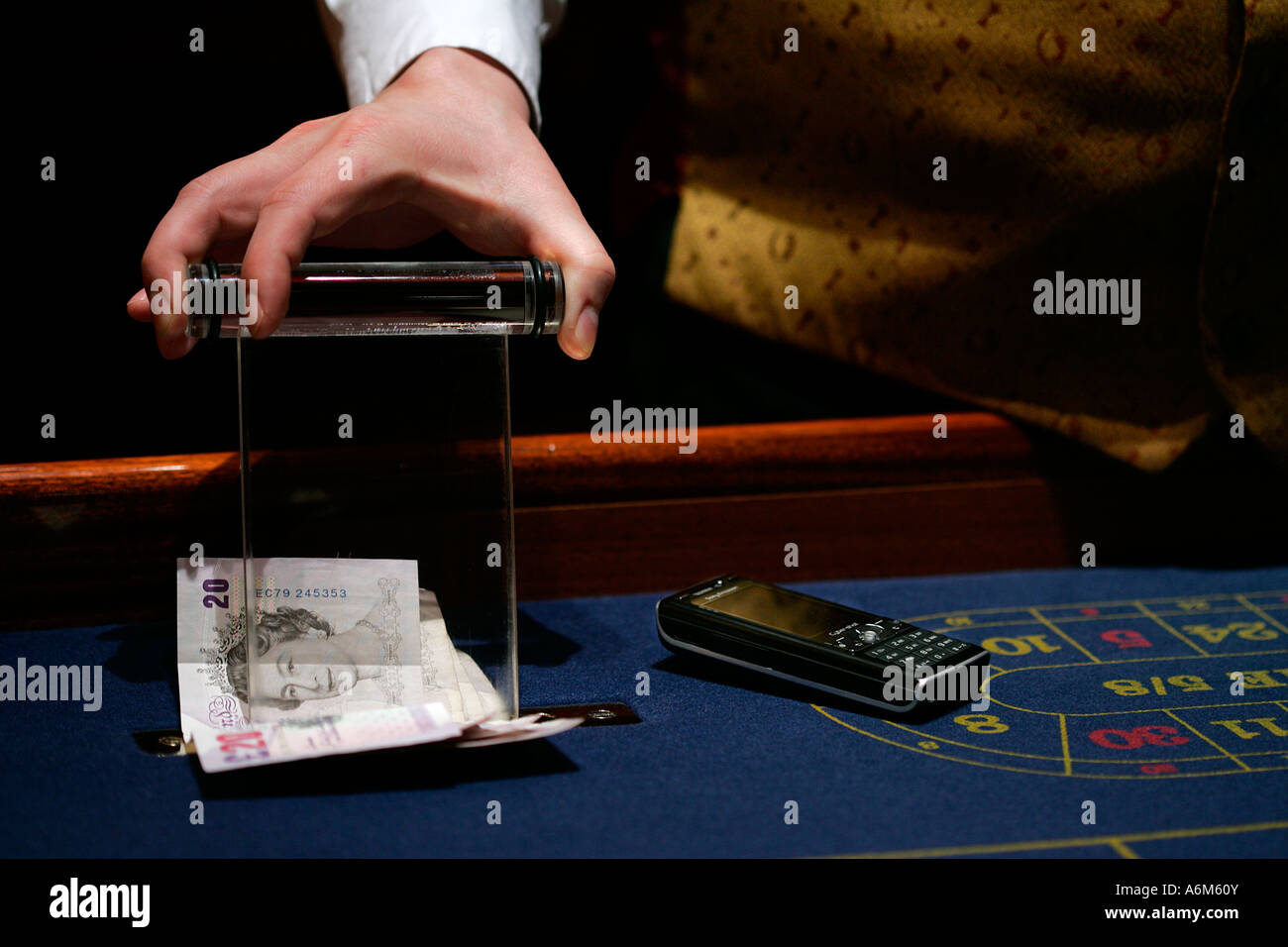 Les paris de roulette casino téléphone mobile téléphone portable Banque D'Images