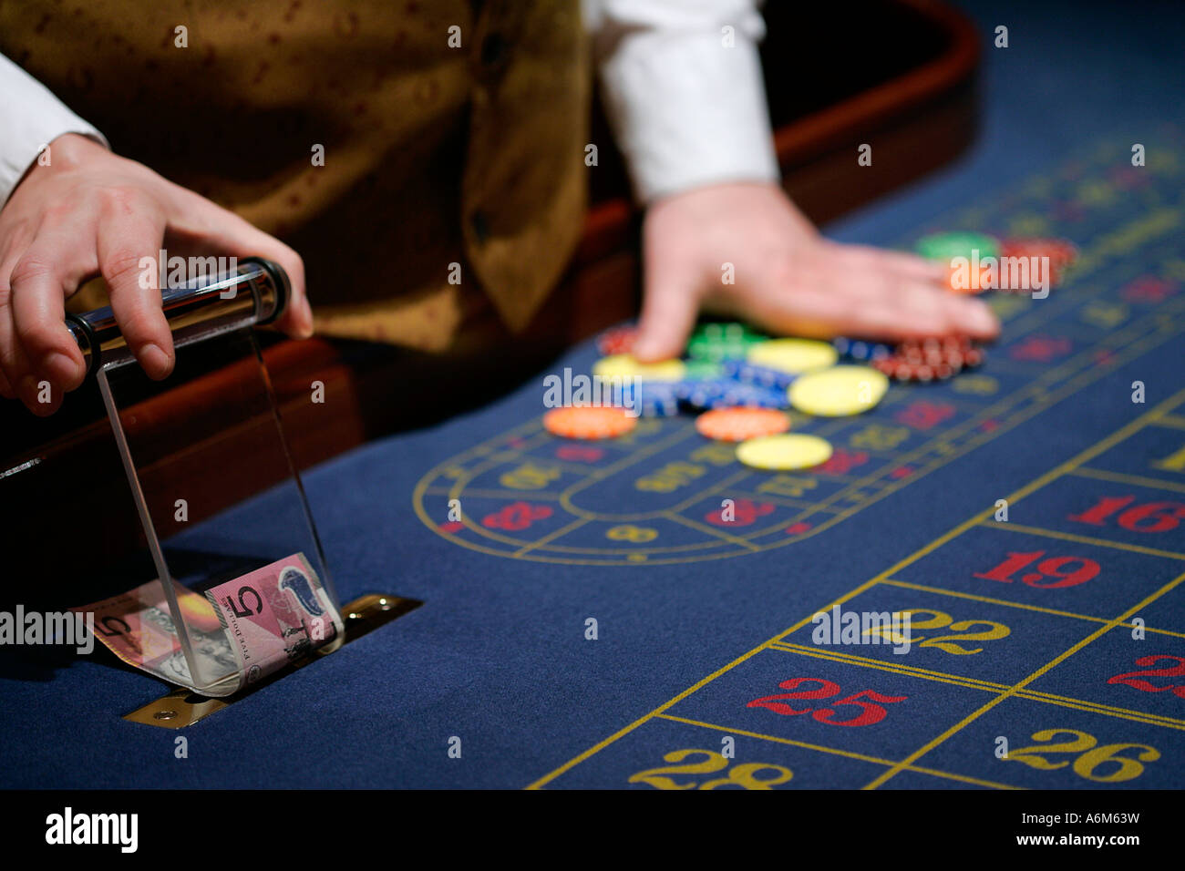 Les paris de roulette de casino Banque D'Images