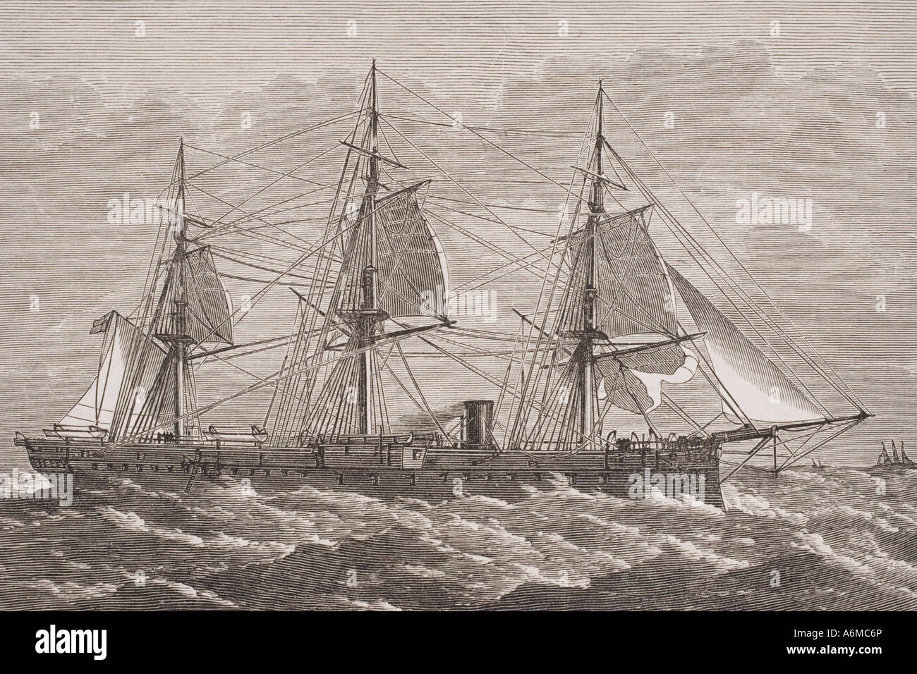 HMS Invincible à la revue navale du jubilé de la Reine en 1887 Banque D'Images