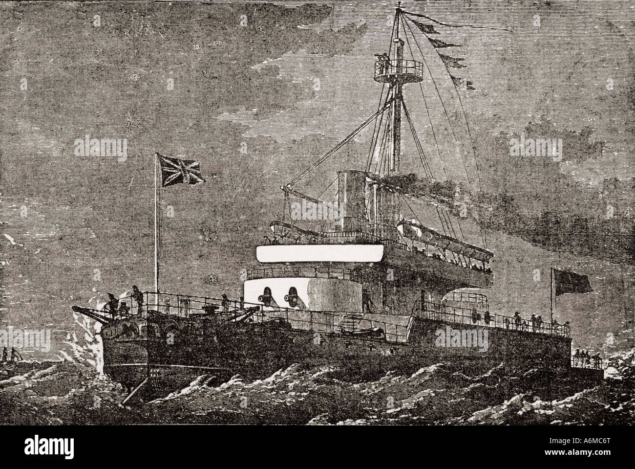 Le HMS Ravages causés à la revue navale du jubilé de la Reine en 1887 Banque D'Images