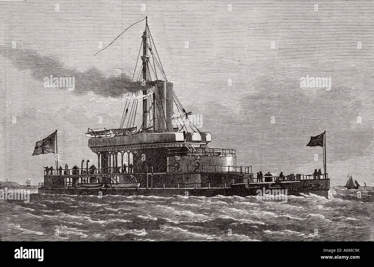 HMS Glatton à la revue navale du Jubilé de la Reine en 1887. Banque D'Images