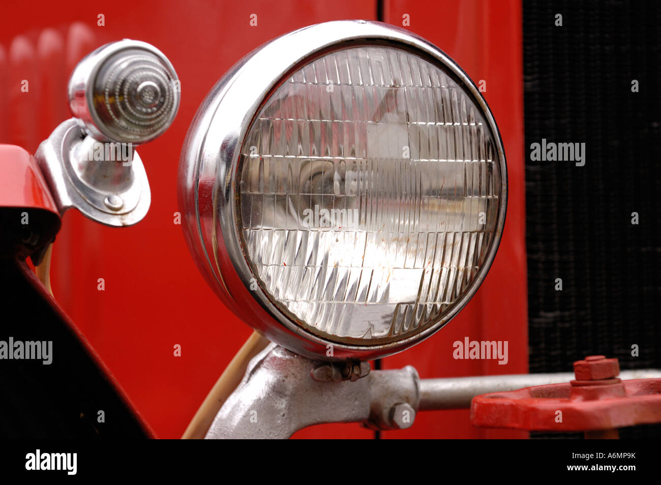 La tête de lampe vintage fire truck Banque D'Images