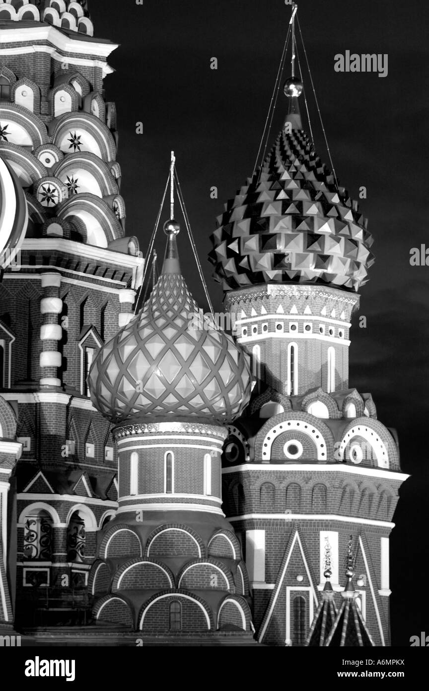 Les dômes de la cathédrale Saint basilics à Moscou Russie Banque D'Images
