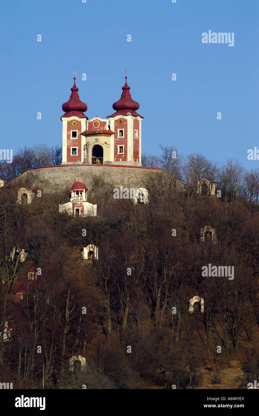 Église Kalvaria, hill avec calvaire à Banska Stiavnica, Slovaquie Banque D'Images