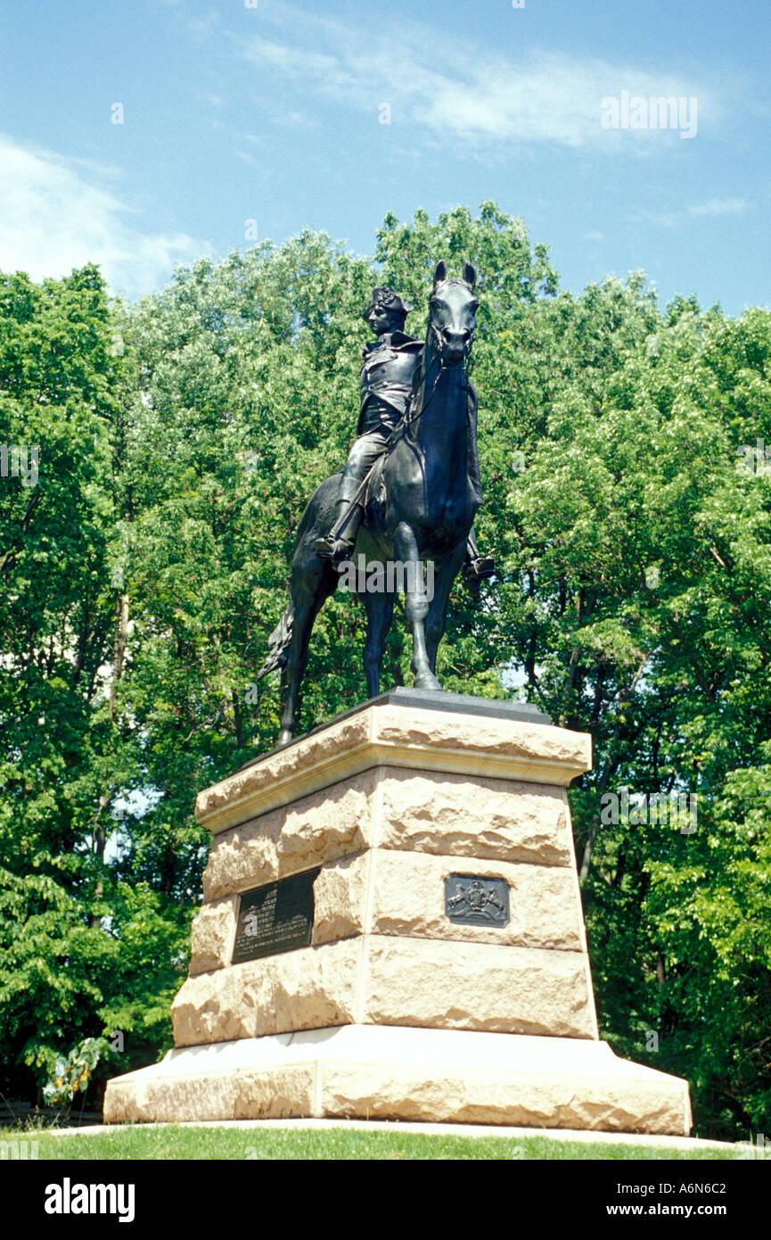 Le Brigadier général Anthony Wayne Statue, Parc national historique de Valley Forge, New York Banque D'Images