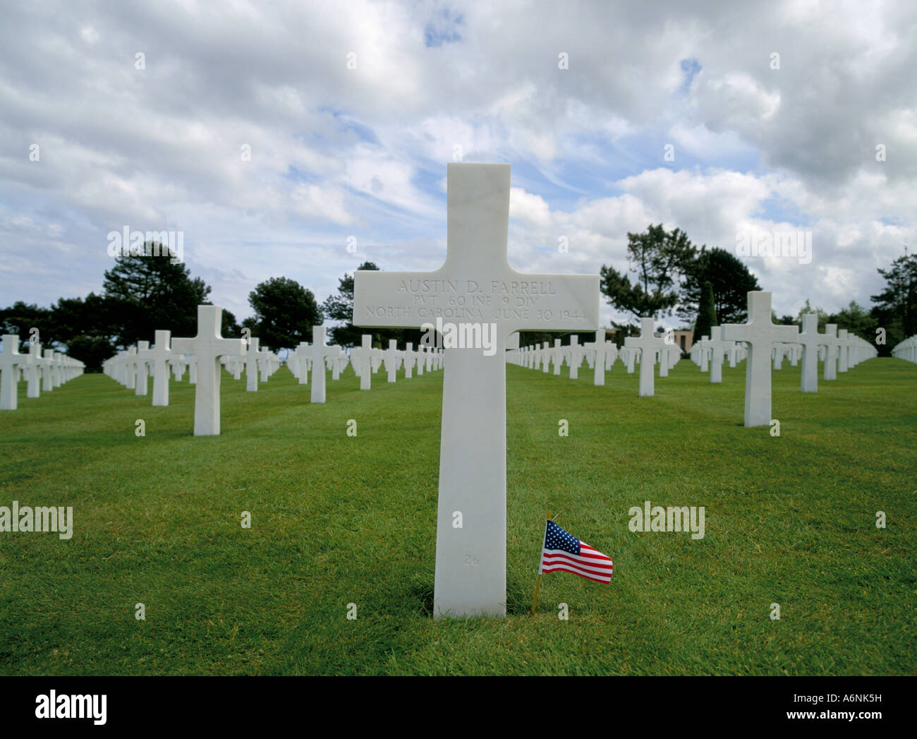 Le cimetière américain d'Omaha Beach Colleville sur Mer Normandie France Europe Banque D'Images