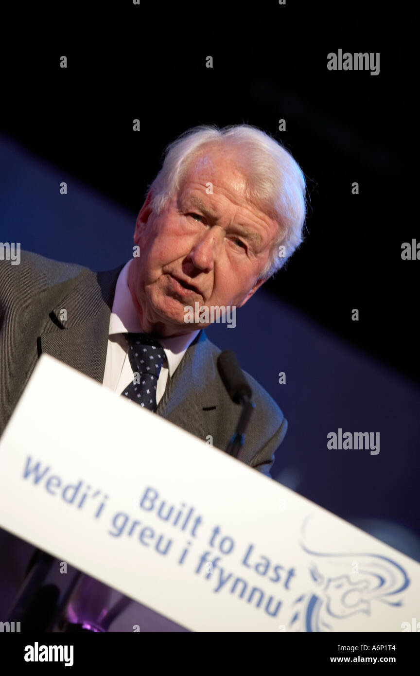 Lord Peter Walker s'exprimant lors d'une conférence du parti conservateur à Llandudno, au nord du Pays de Galles Banque D'Images