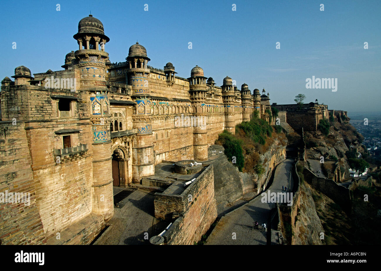 Man Mandir Palace dans le fort de Gwalior achevé en 1517 Banque D'Images