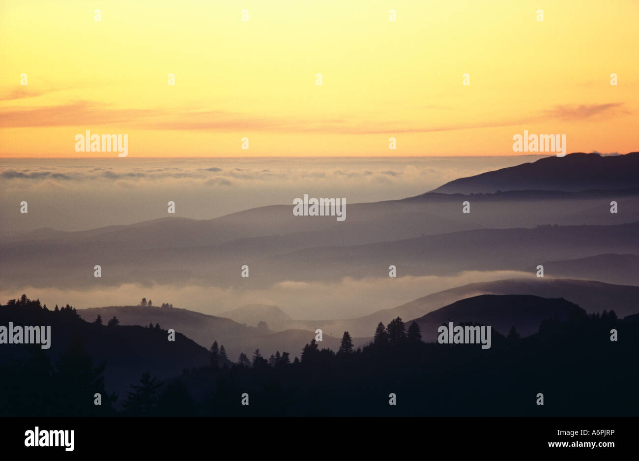 Soir vue sur San Andreas en Californie USA Amérique latine Banque D'Images