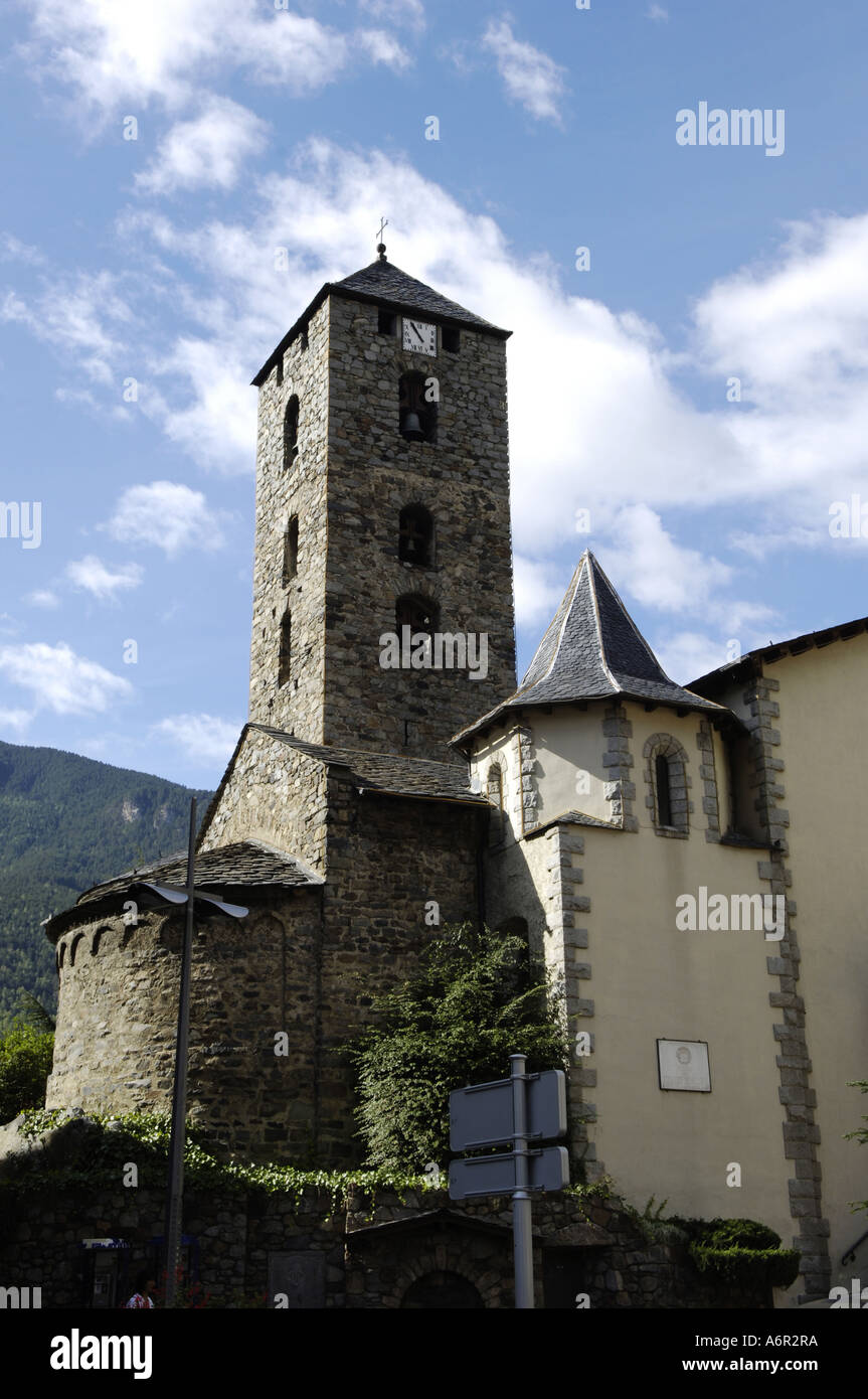 Andorre-la-Vieille, église saint esteve Banque D'Images