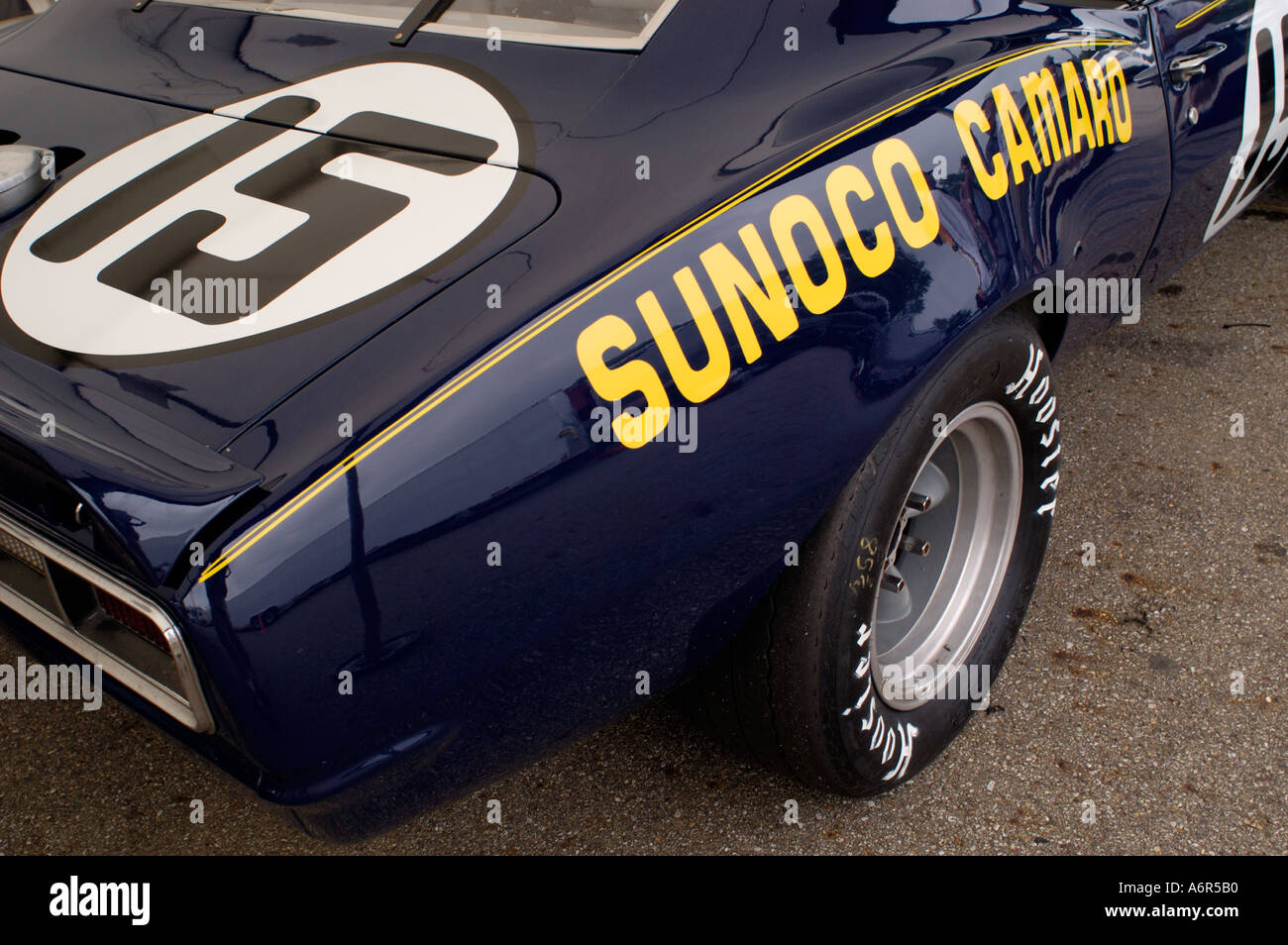 L'aile arrière d'ex Mark Donohue léger 1967 Trans Am Chevrolet Camaro Z 28 administré par Pat Ryan Banque D'Images