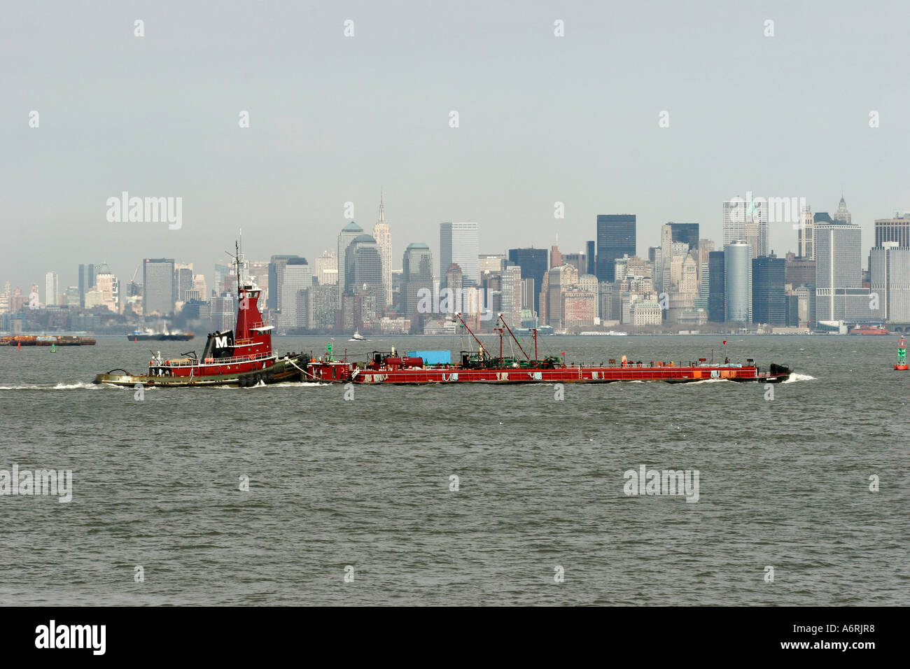 Bateau sur le fleuve Hudson. New York, États-Unis d'Amérique. Banque D'Images