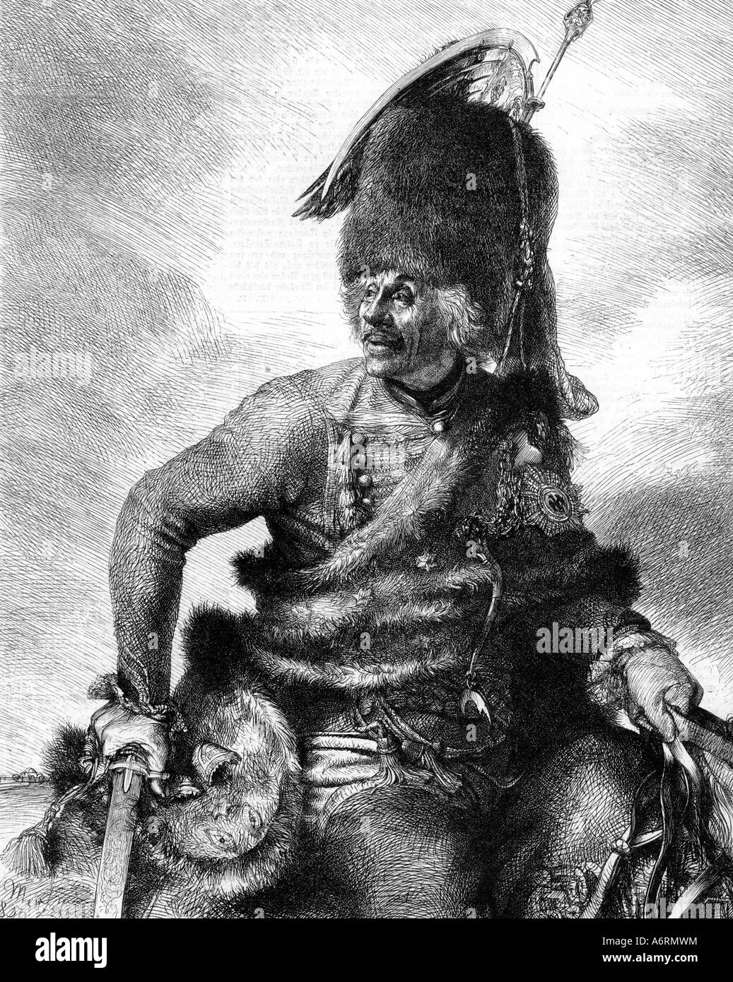 Zieten, Hans Joachim von, 14.5.1699 - 27.1.1786, général prussien, demi-longueur, historique photo, gravure après peinture par Banque D'Images