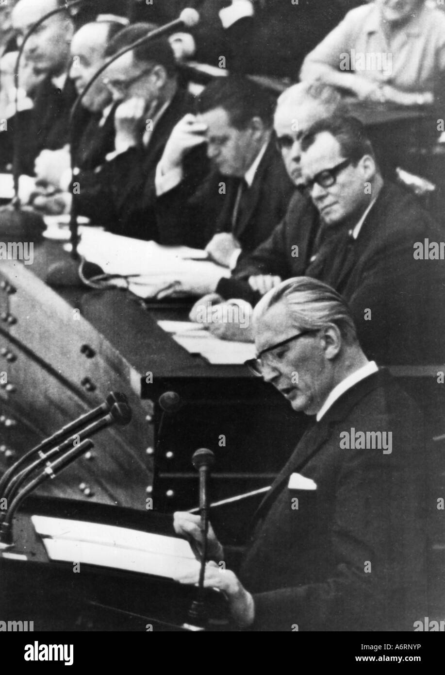 Kurt Georg Kiesinger,, 6.4. 1904 - 9.3.1988, homme politique allemand (CDU), Chancelier 1.12.1966 - 21.10.1969, l'état de la politique du gouvernement Banque D'Images