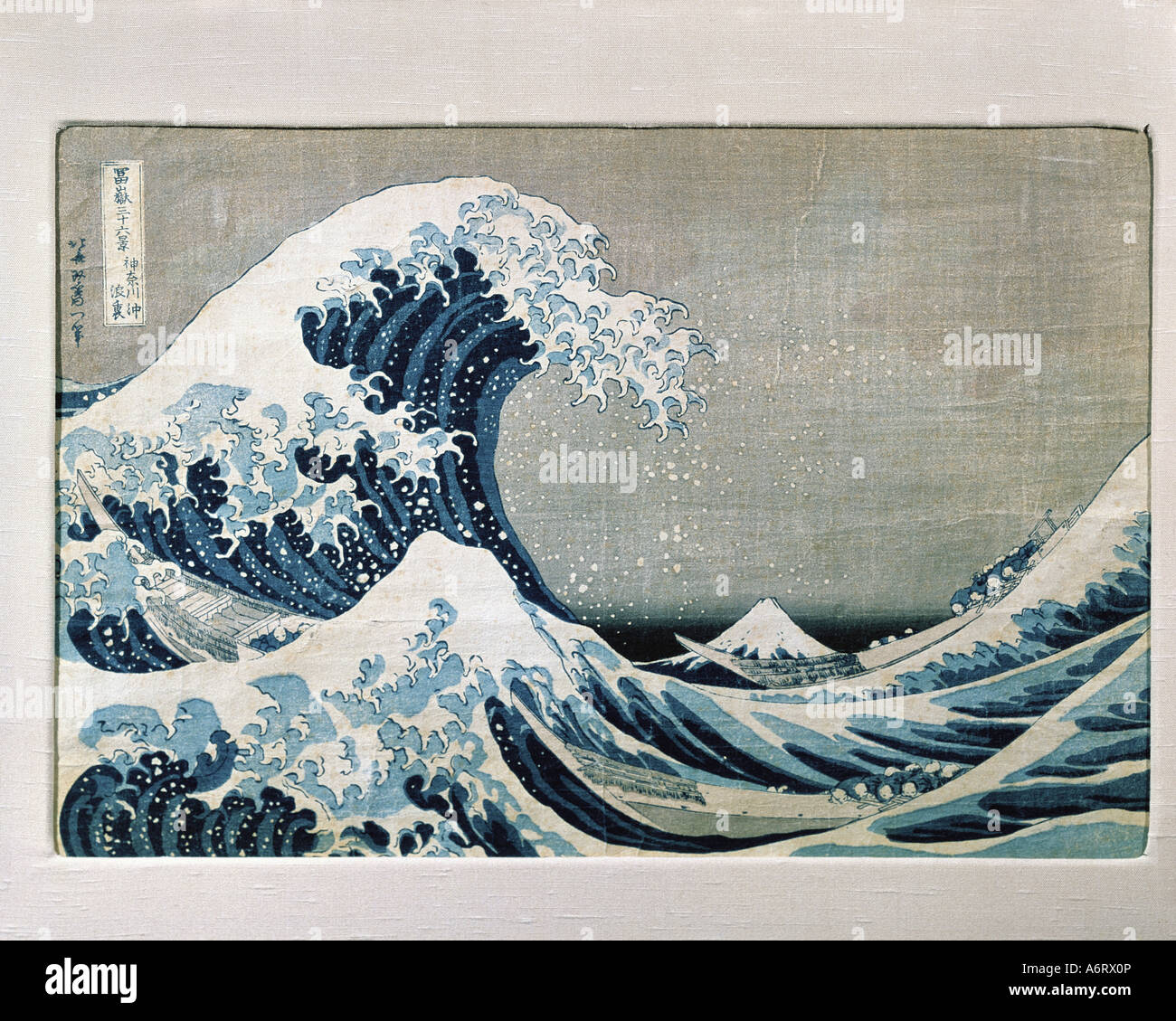 'Fine Arts, Katsushika Hokusai (1760 - 1849), "sous la grande vague de Kanagawa", gravure sur bois, vers 1831, H. P. sa collection Banque D'Images