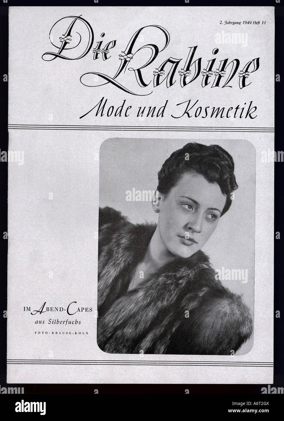 Magazines/journaux, 'nie Kabine', 2ème volume, numéro 11, 1949, Allemagne, mode, cosmétiques, magazine, l'ère de l'après-guerre, XXe siècle, Banque D'Images