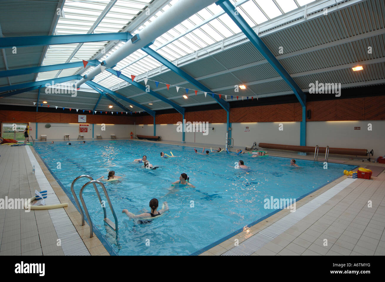La piscine du centre de loisirs, Stanley, capitale de la Falkland Islands Banque D'Images