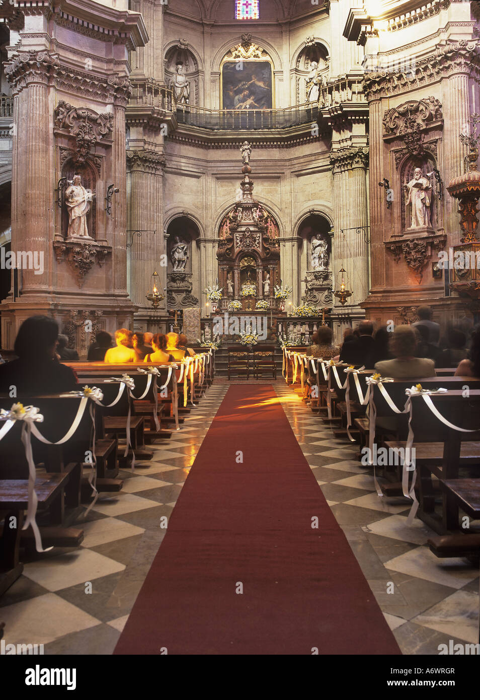 La Cathédrale de Grenade, Andalousie, espagne. Vue de l'intérieur. Banque D'Images