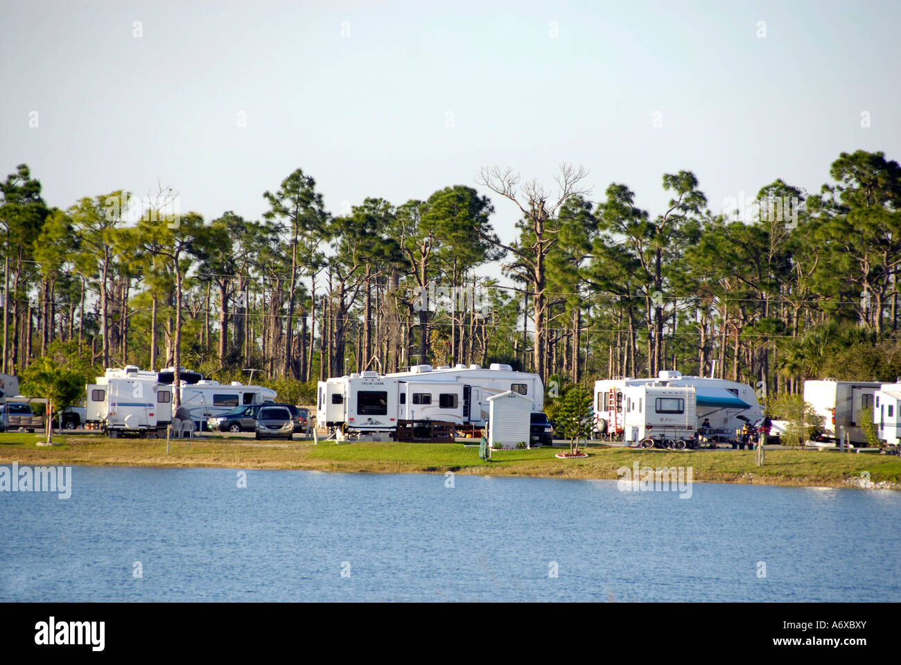 Camping à l'extérieur de Punta Gorda dans le sud-ouest de la Floride fl Banque D'Images