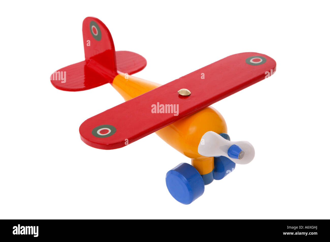 Toy airplane découper sur fond blanc Banque D'Images