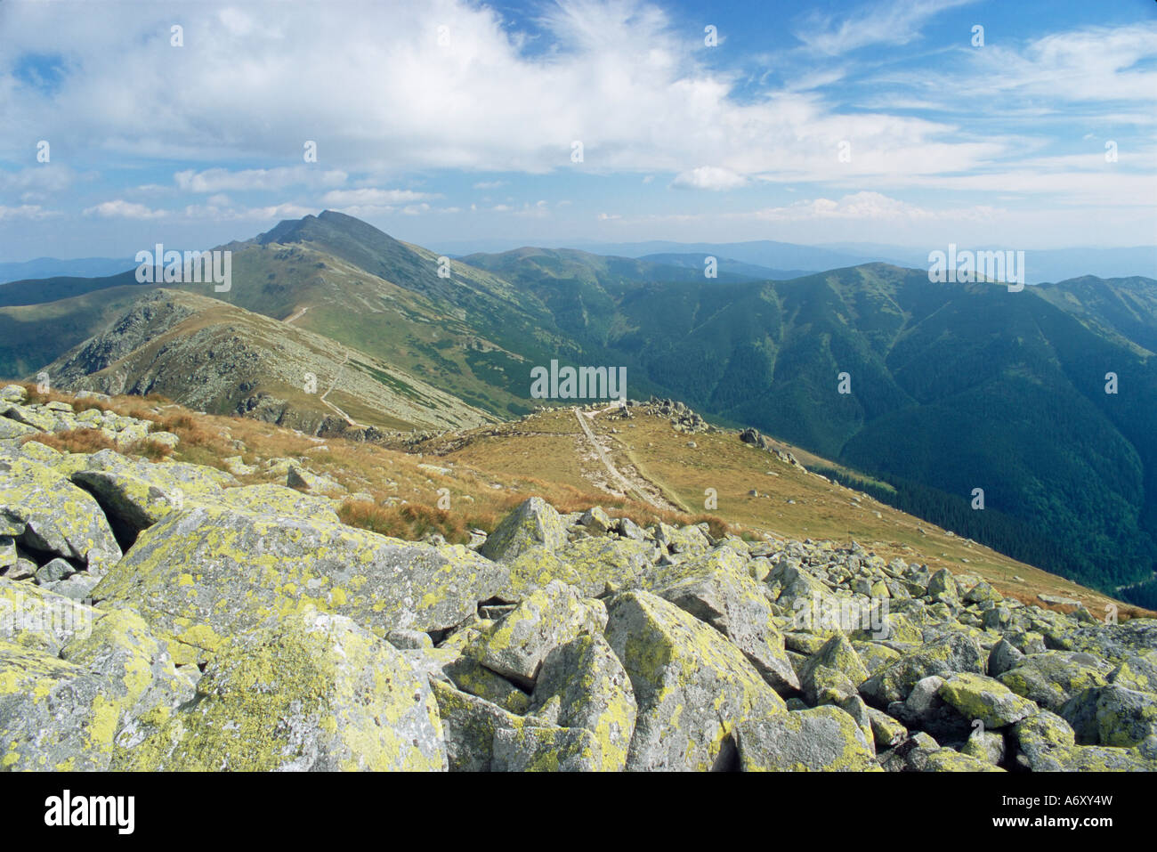 Dumbier Ridge dominé par le pic Dumbier 2043m en basse Tatry Nizke Tatry Zilina Slovaquie Région Europe Banque D'Images