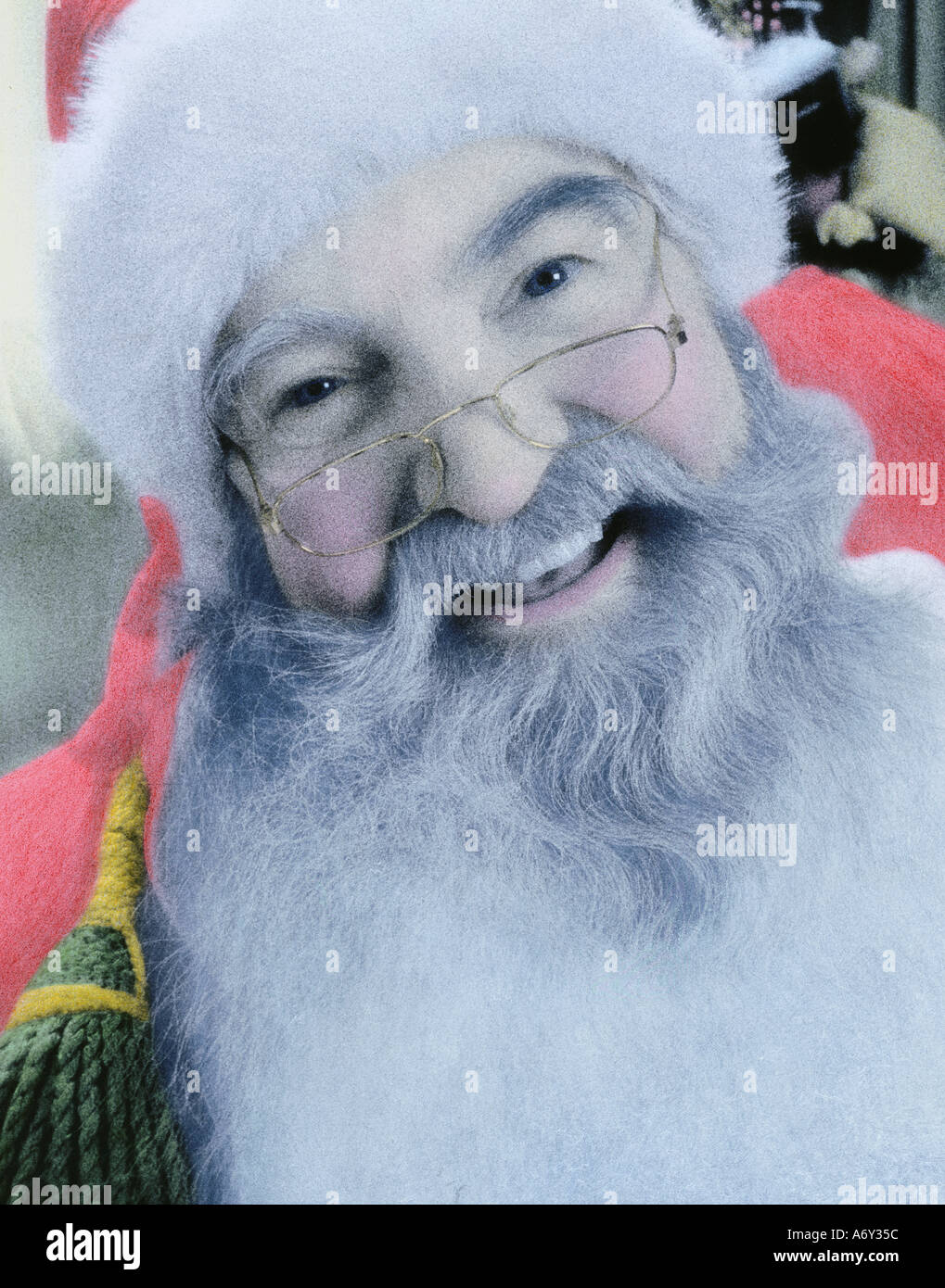 Image colorée à la main du Père Noël Portrait Film infrarouge Banque D'Images