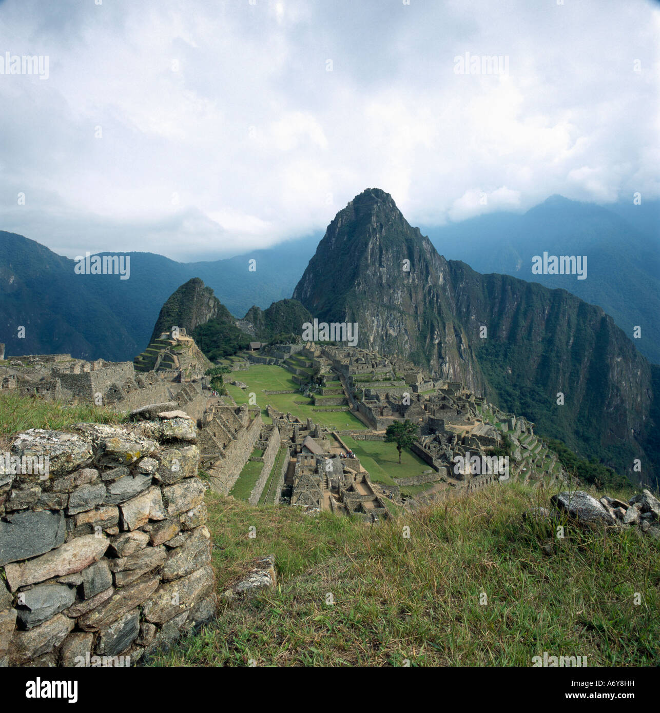 Ruines Inca au Machu Picchu Andes Pérou Banque D'Images