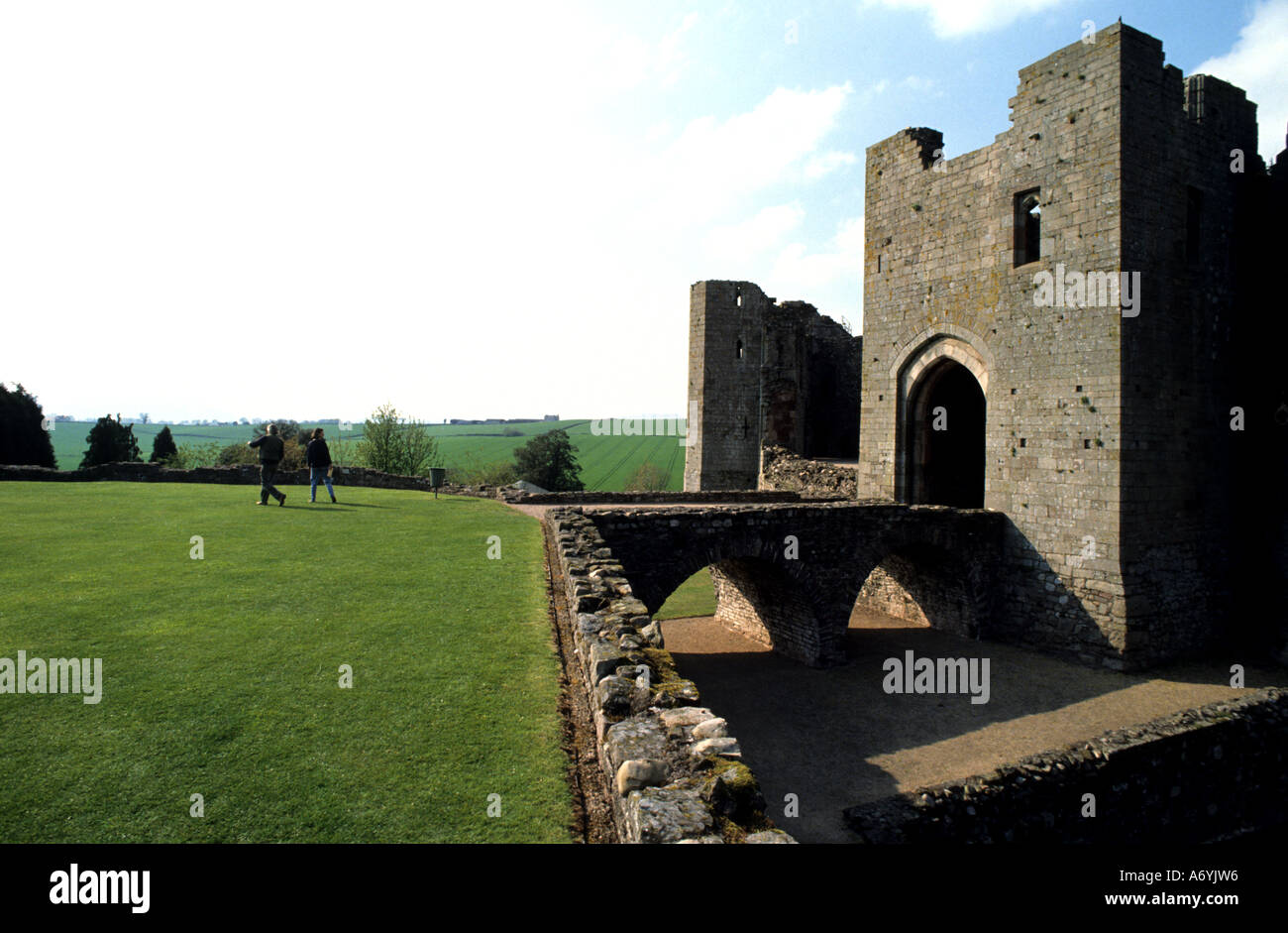 Pays de Galles Raglan Castle Oliver Cromwell royaliste de la guerre civile Banque D'Images