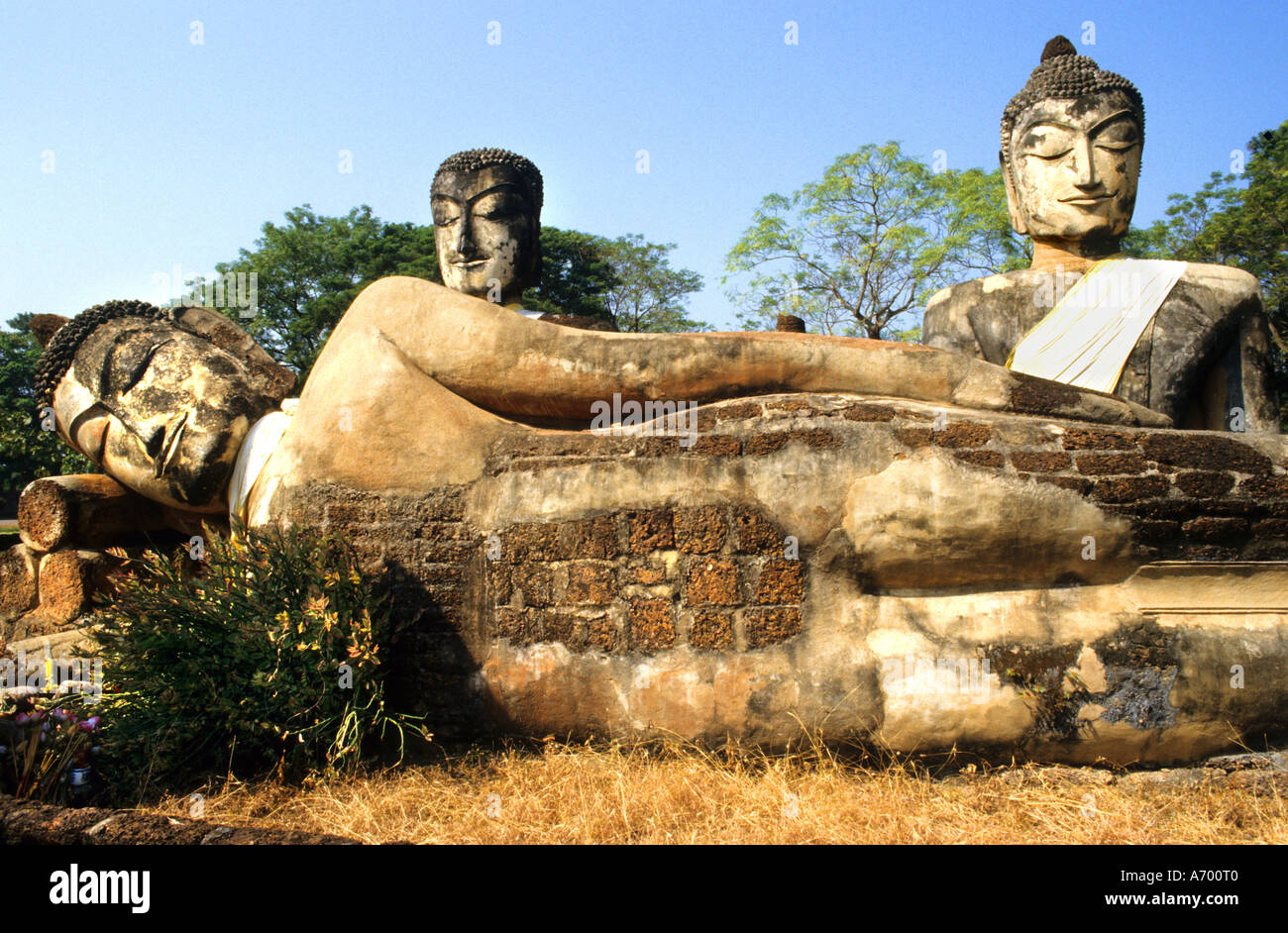 Thaïlande Kamphaeng Phet Wat Phra Sit Iriyabot post période classique de style Sukhothai Banque D'Images