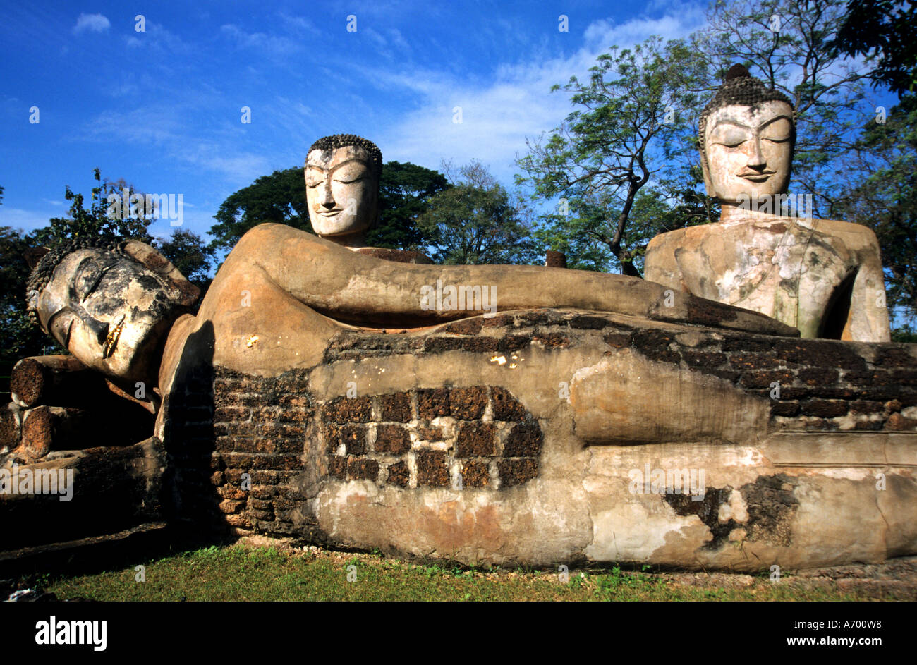Thaïlande Kamphaeng Phet Wat Phra Sit Iriyabot post période classique de style Sukhothai Banque D'Images