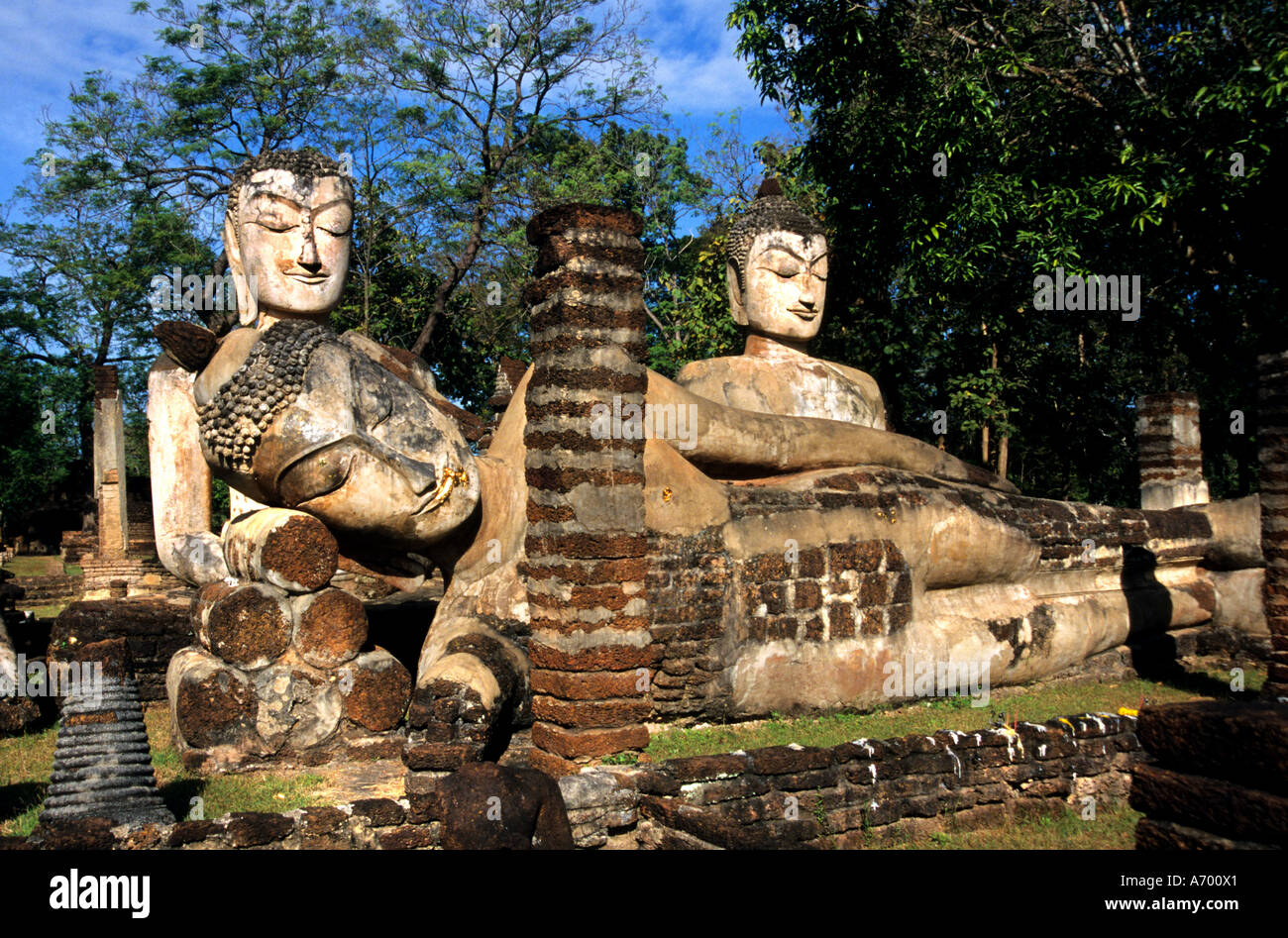Thaïlande Kamphaeng Phet Wat Phra Sit Iriyabot post période classique de style Sukhothai Banque D'Images