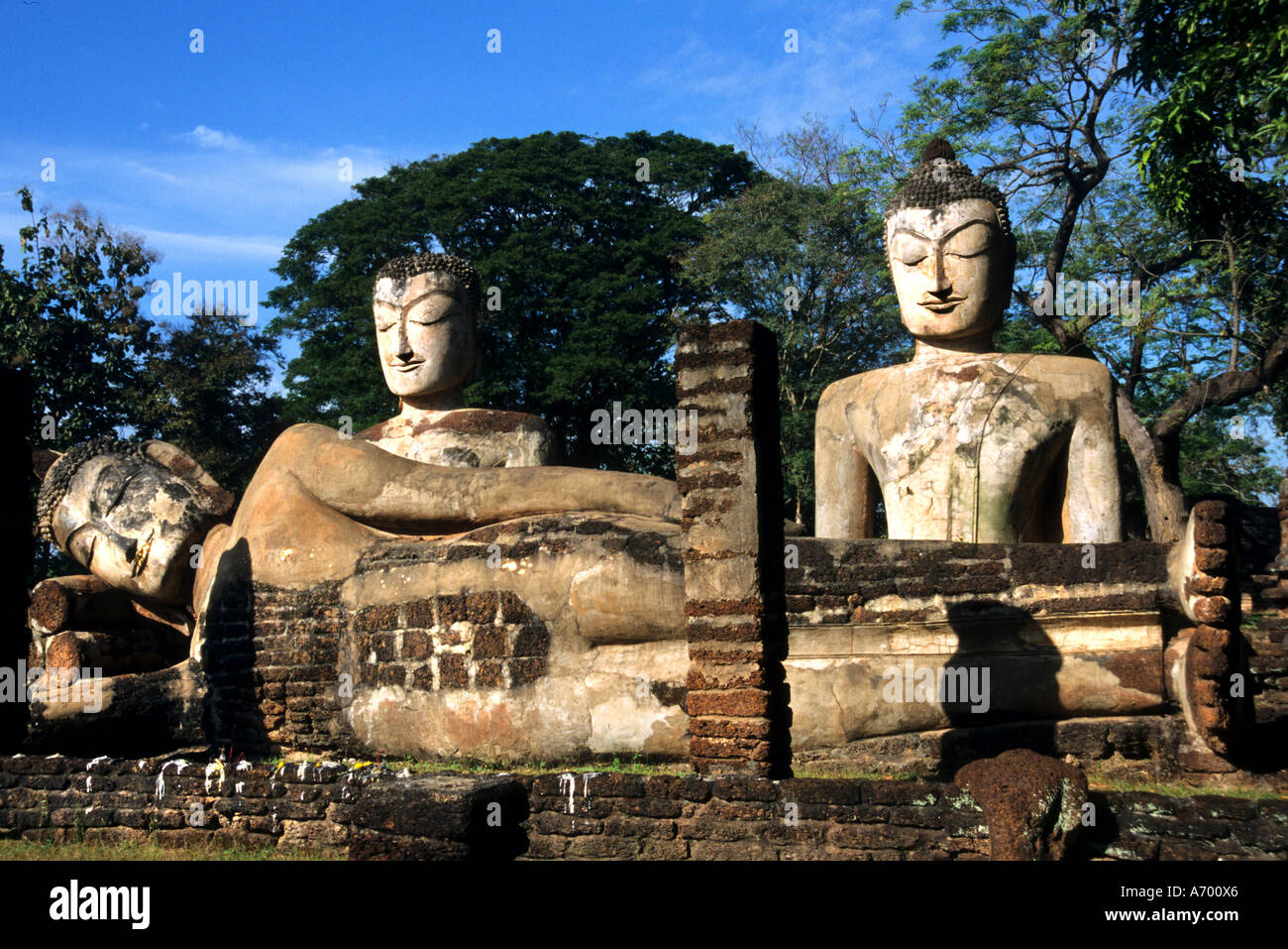 Thaïlande Kamphaeng Phet Wat Phra Sit Iriyabot post période classique de style Sukhothai Banque D'Images