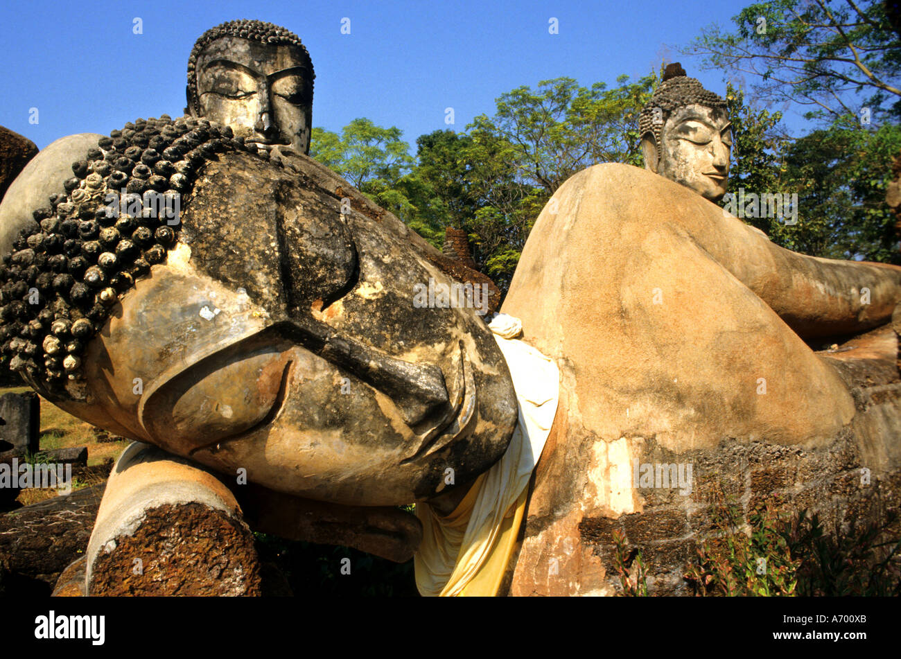 Thaïlande Kamphaeng Phet Wat Phra Sit Iriyabot post période classique de style Sukhothai Banque D'Images